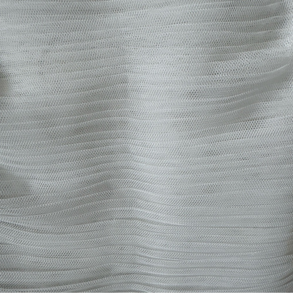 Sundance Ivory Off White Sleeveless Pleated Mesh Embroidered Lace Dress 4 - Picture 5 of 11